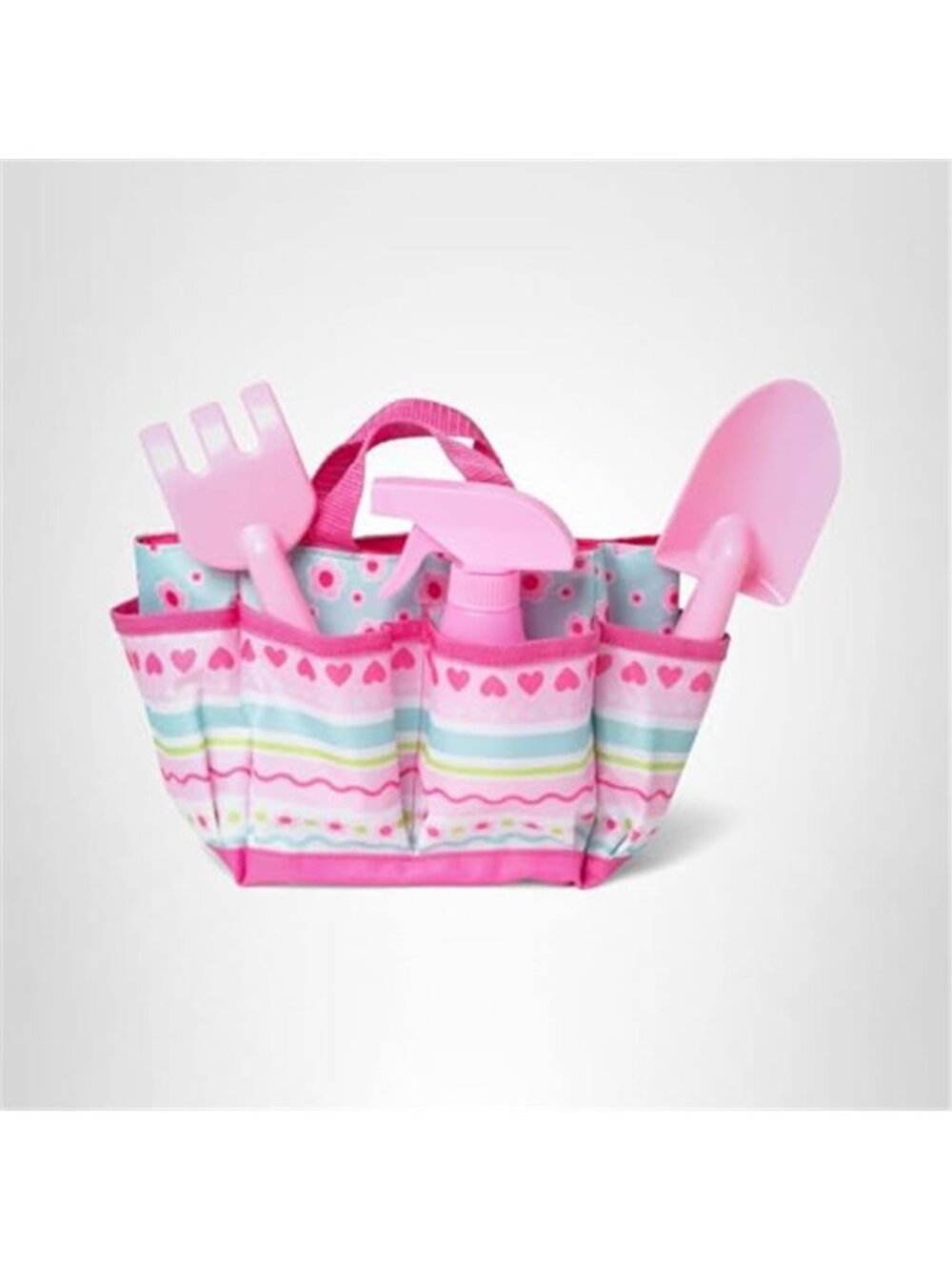Kids Gardening Tote Set Tools Shovel Rake Spray Bottle Preschool Garden Toy Play